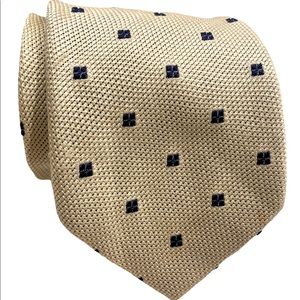 Ermenegildo Zegna Woven Stitch Grenadine White Cream Tie Made In Italy
